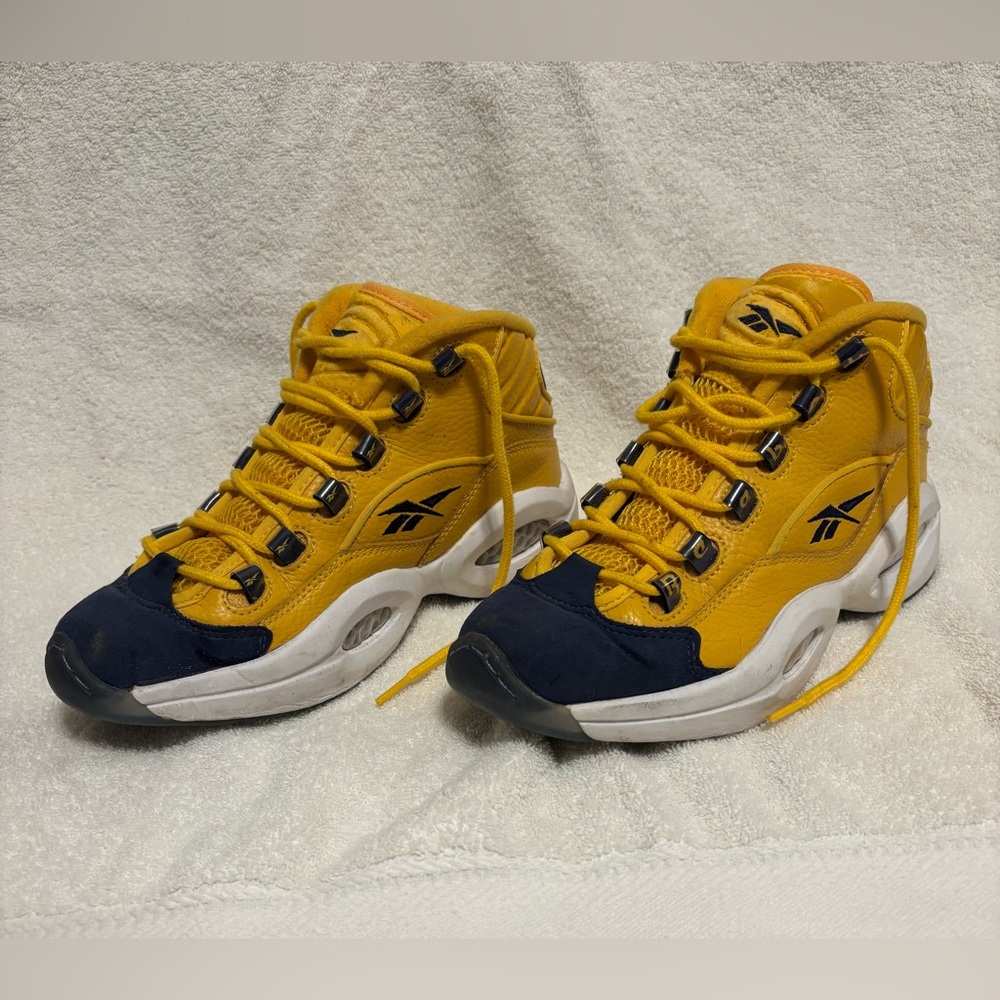 🔥Vintage Reebok Question Iverson All-star Size 6 Basketball Yellow Mid